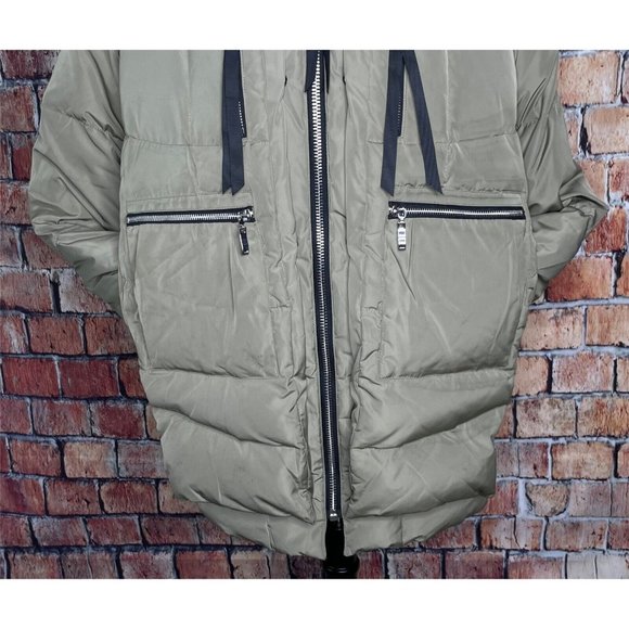 OROLAY Thickened Down Jacket Coat Parka Faux Sherpa Lined Hooded Green Small - Picture 7 of 11